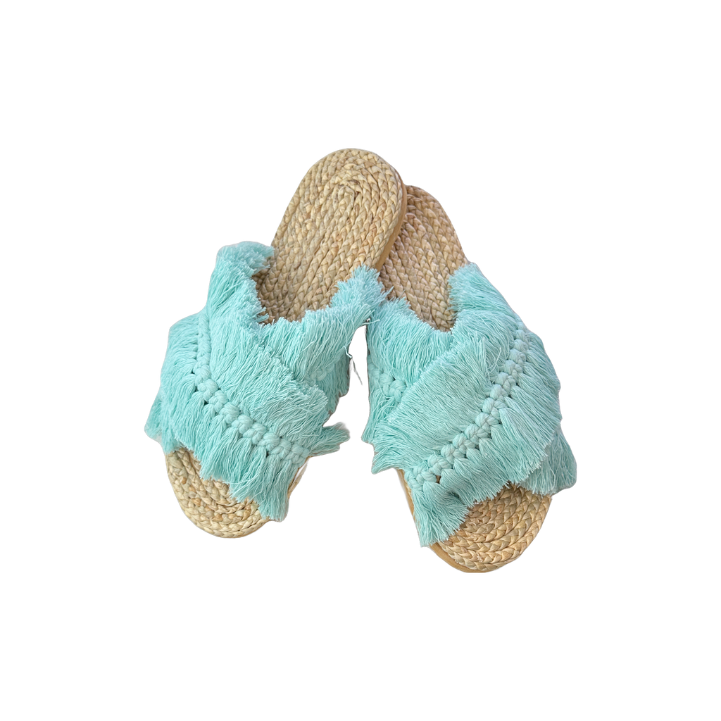 Wholesale Spa Slippers- Raffia Pom (Prepack 6)