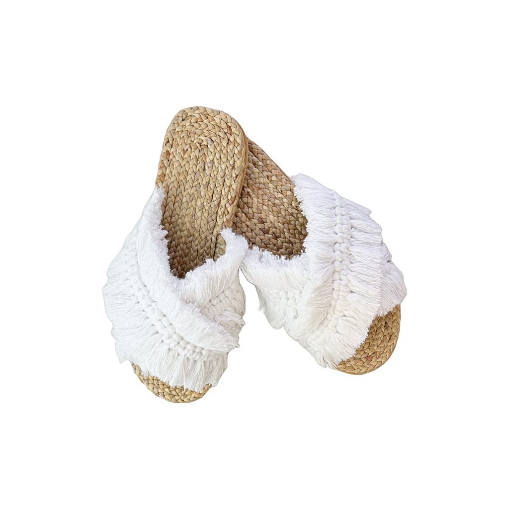 Wholesale Spa Slippers- Raffia Pom (Prepack 6)