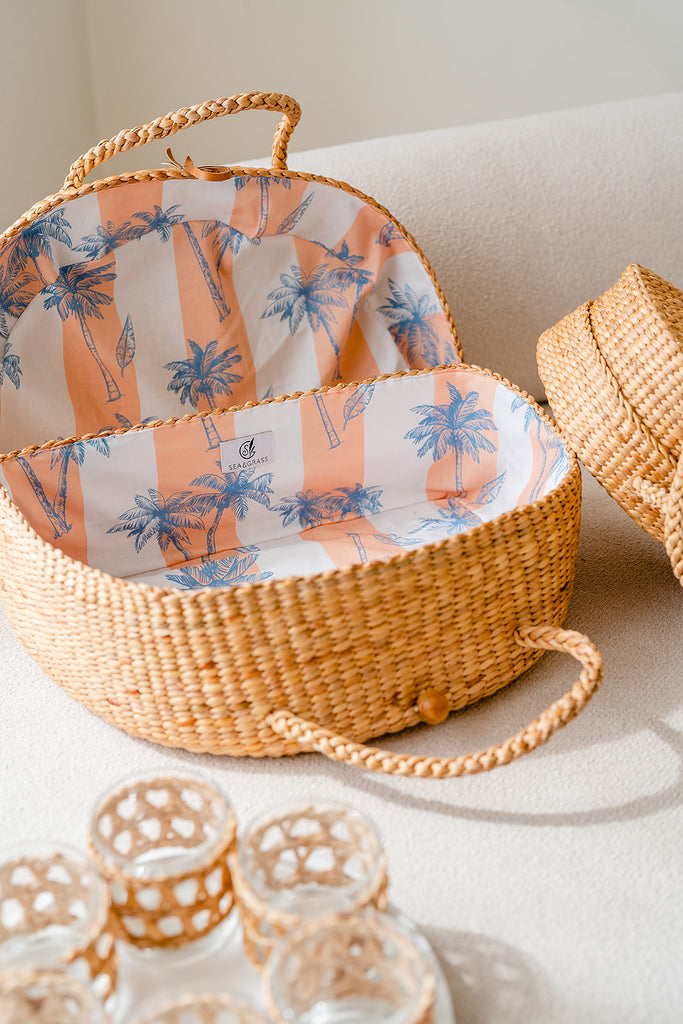 Picnic Basket Palm Print