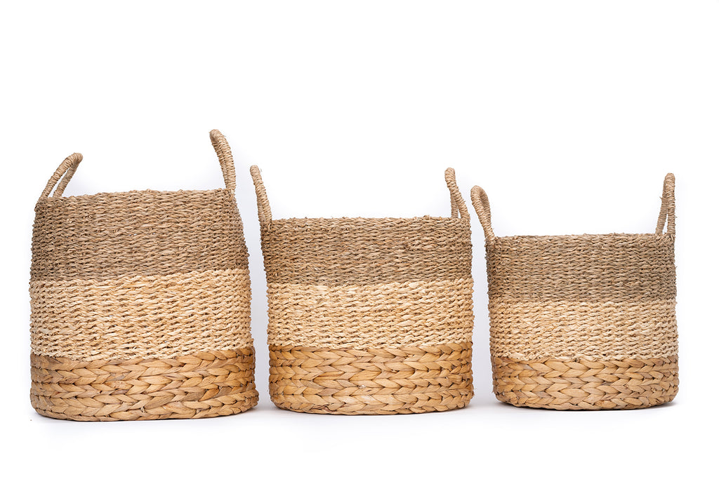 Two-Toned Round Basket